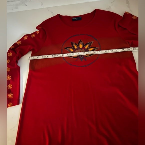 Vintage Y2K maternity collection, red graphic jersey knit top - Picture 7 of 12